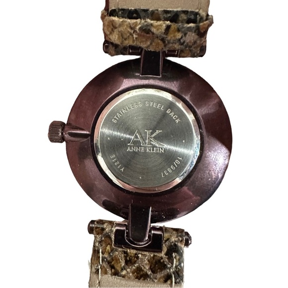 Anne Klein Brown Reptile Print Genuine Leather Watch 10/9837 New Battery - Picture 8 of 8